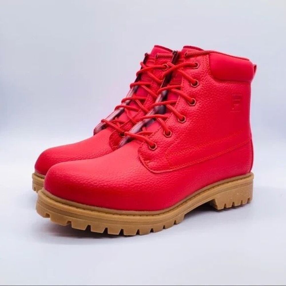 Fila Boys Edgewater 12 PB Red Boots Big Kid Size 6.5Y Gum Sole